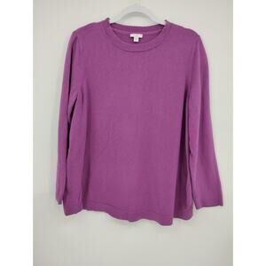J. Jill Purple Cozy Victoria Shirttail Sweater Tunic Crew Neck Relaxed Large